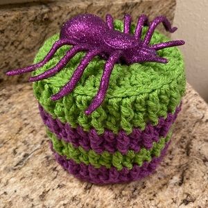 Hand Crafted Spider Toilet Paper Roll Cover Halloween Halloween Glitter Purple